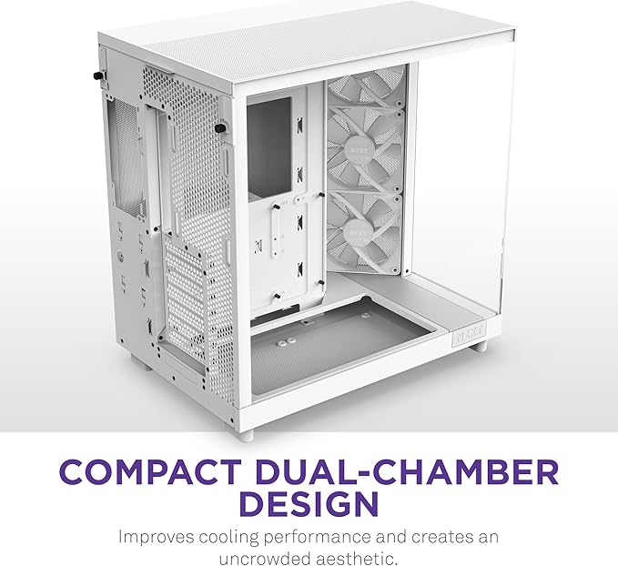NZXT H6 Flow Compact Dual-Tower RGB Case White NZXT H6 Flow Compact Dual-Tower RGB Case White